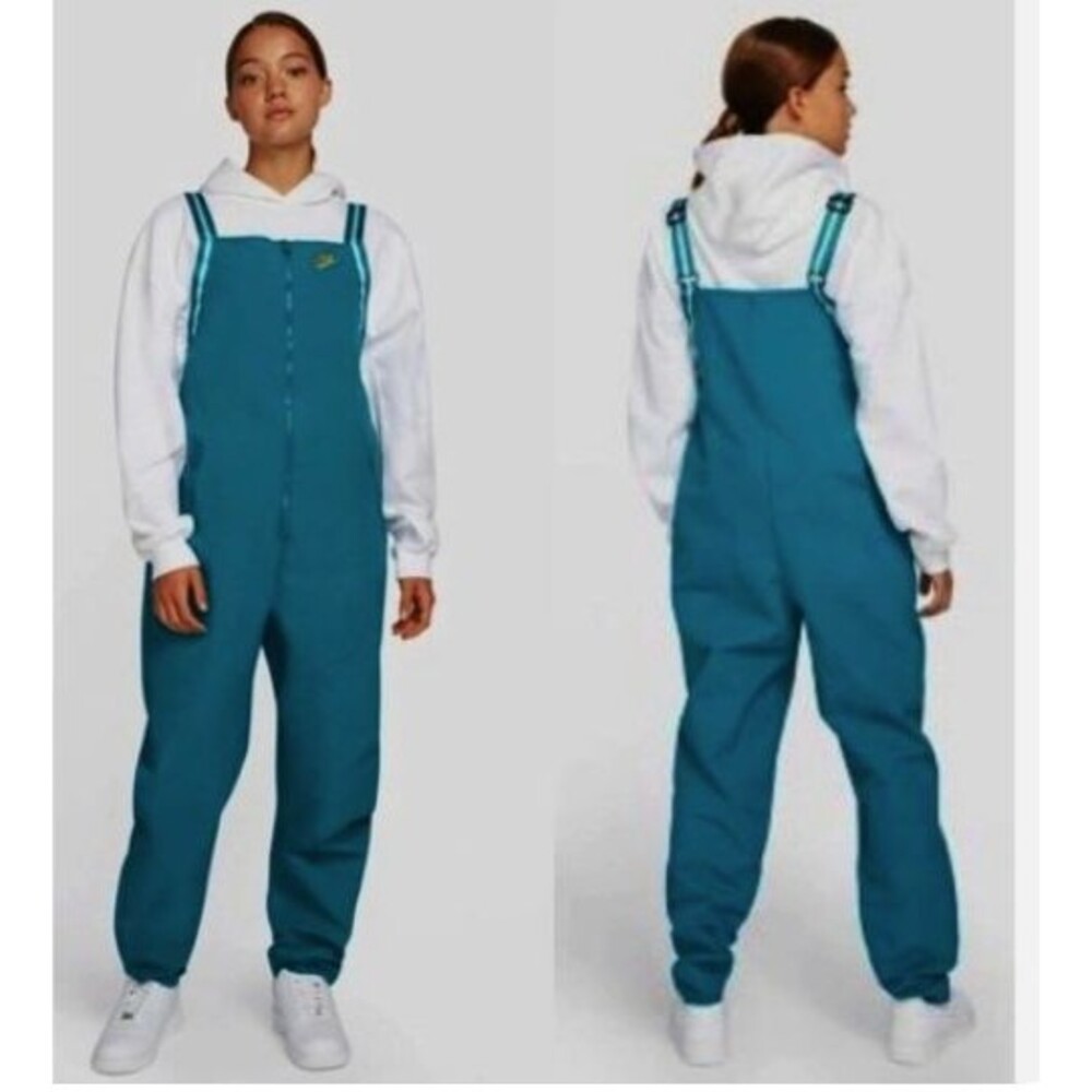 Nike x Serena Williams Design Crew Jumpsuit Overalls Teal Blue Gold Logo SM